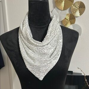 NEW Silver Sequin Scarf
